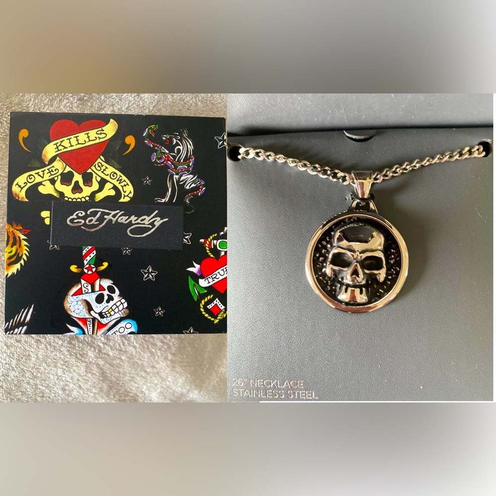 Ed Hardy Bikercore Gothic Skull Chain - NEW!